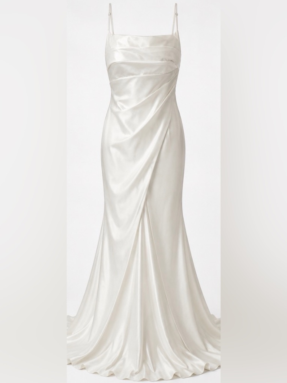 New Elegant White Bridal Gown Size 8 | Adjustable Straps Mermaid Silhouette